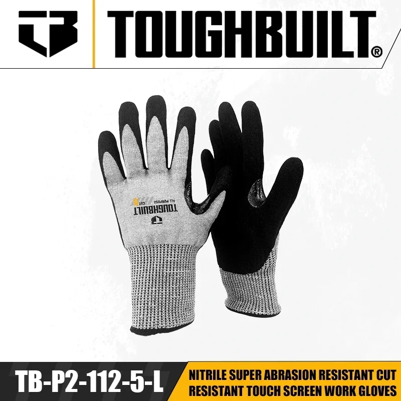 Nitrile Mechanic Glove - TOUGHBUILT TB-P2-112-5-L/S/M Nitrile Super Abrasion Resistant
