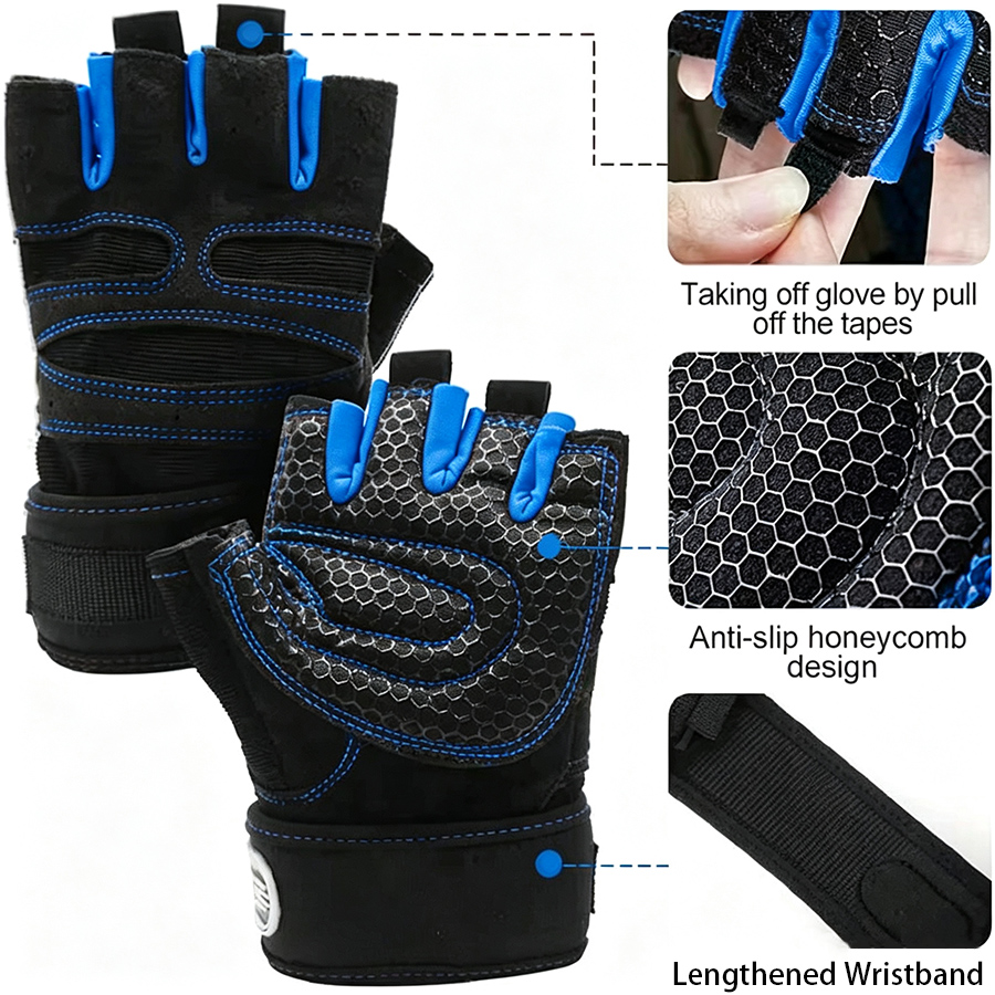3 Pairs Anti-slip Half Finger  - đánh giá và giá Workout Glove Gym
