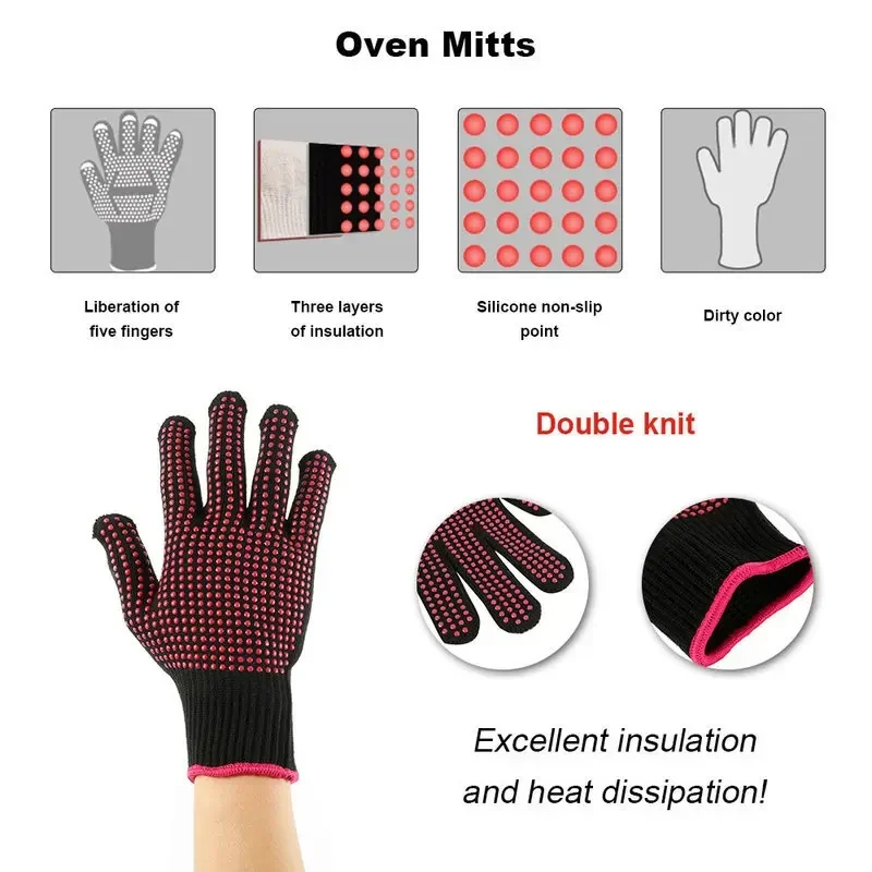 1 Pair Non-Slip Silicone BBQ G - đánh giá và giá Oven Mitt Silicone