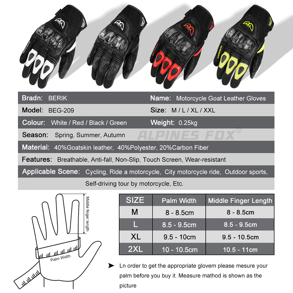 BERIK Gloves Goat Leather Moto - đánh giá và giá Cycling Glove Padded