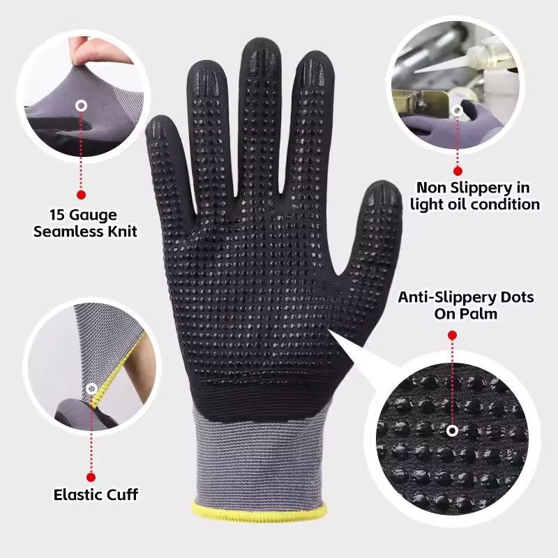 Micro-Foam Safety Work Gloves  - đánh giá và giá Nitrile Mechanic Glove