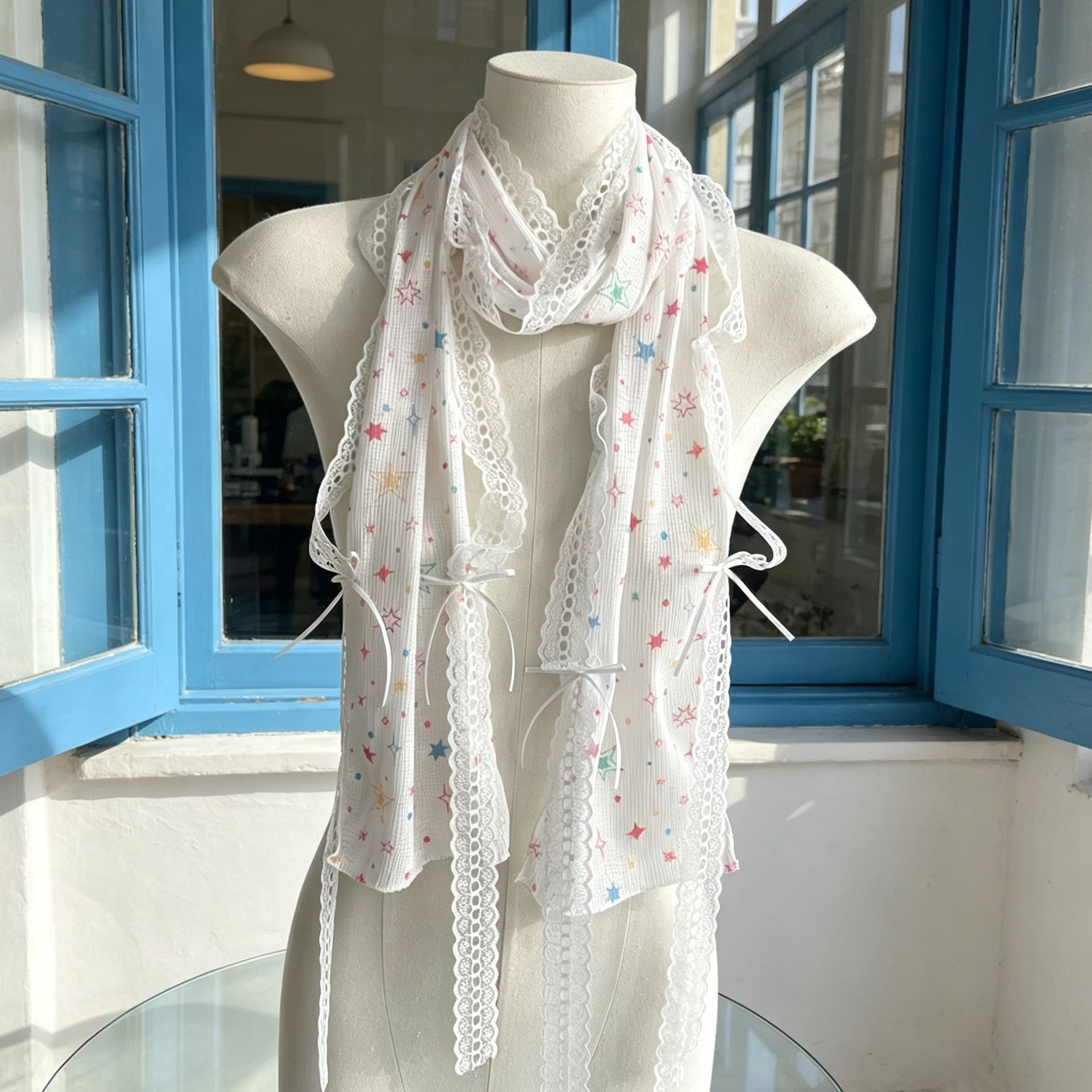 Kawaii Star Print Lace Arm Sle - đánh giá và giá Fingerless Glove Knit