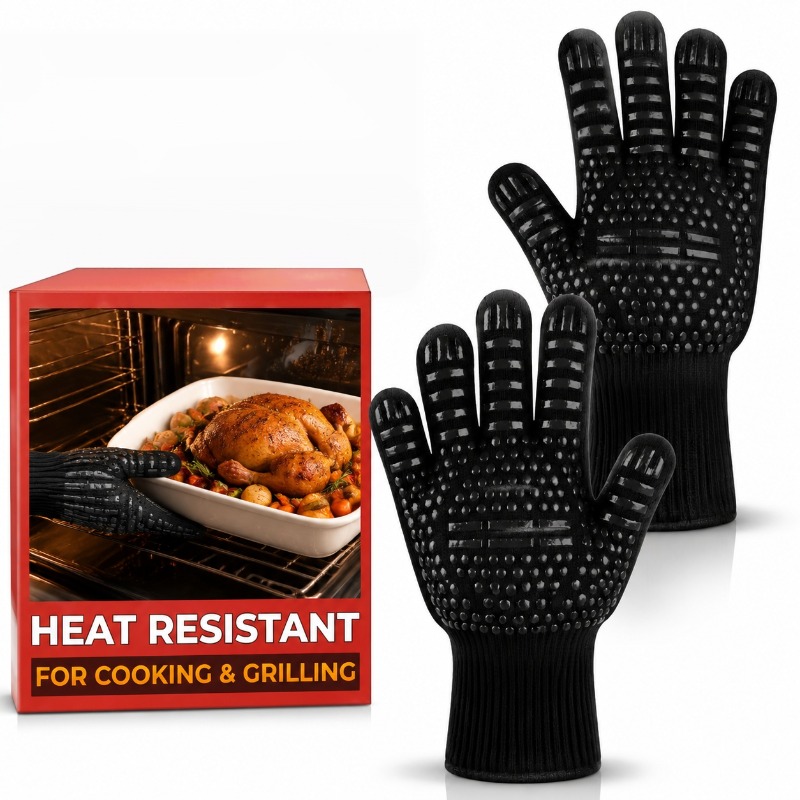 1pc/1 pair of Barbecue gloves  - đánh giá và giá Oven Mitt Silicone