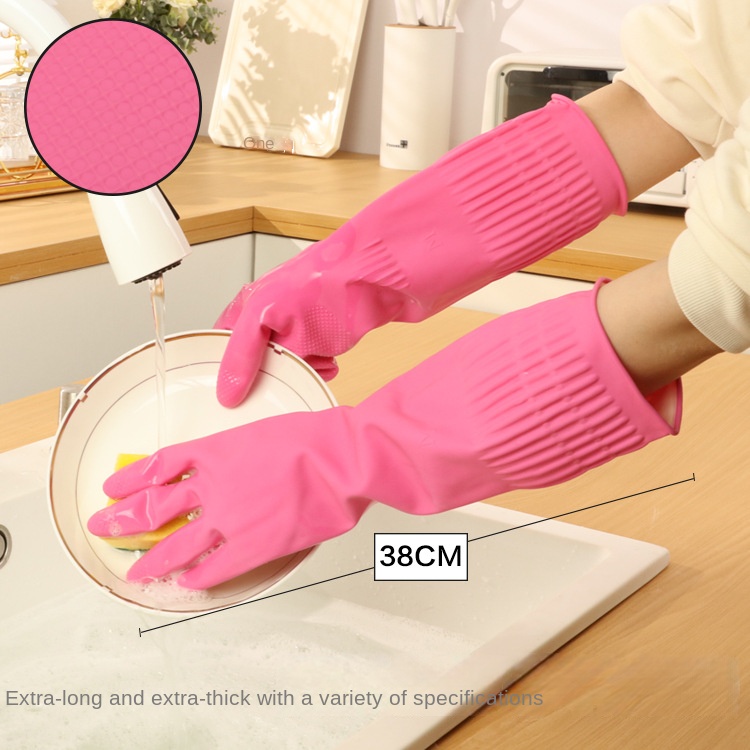 38cm Extra Thick Pink Rubber D - đánh giá và giá Dish Glove Rubber